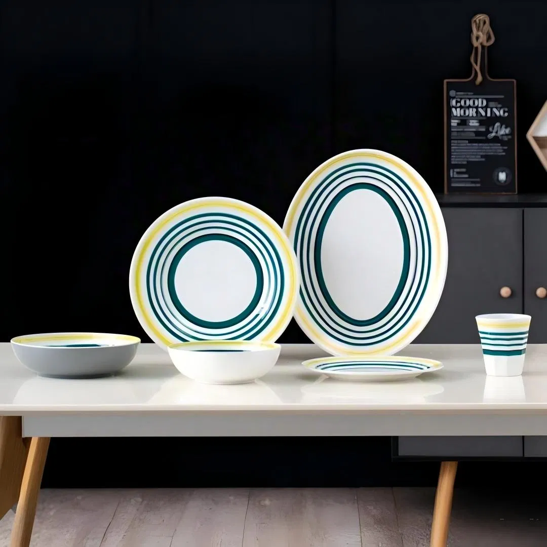 Round Side Dishes Multi-Pattern Full-Category Melamine Dinnerware Set with Plates Bowls Cups, Various Styles for Restaurant &amp; Home Use