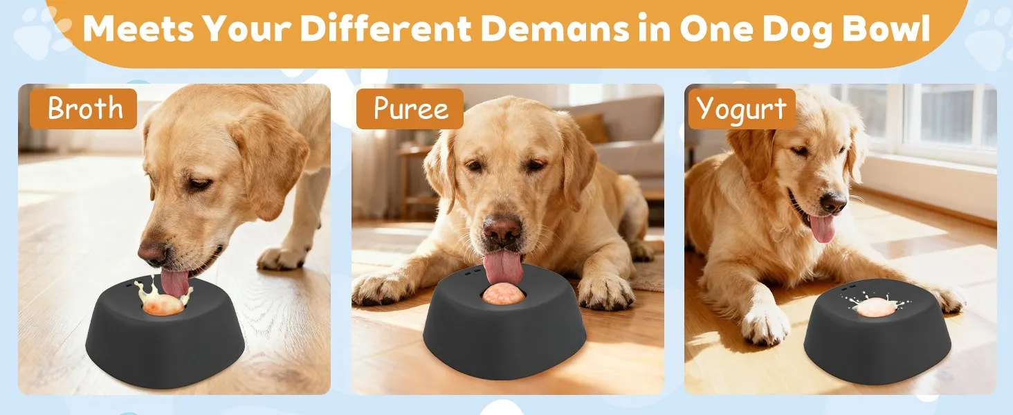 Anti-Choking Slow Feeder Dog Bowl Non-Slip 34 Cup - Lick Toy for Liquid Treats Bone Broth Yogurt