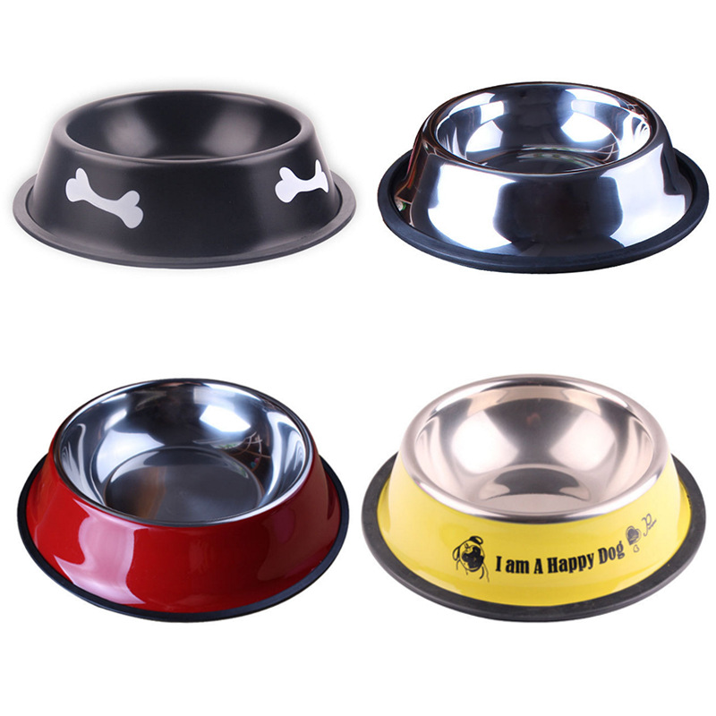 Dog Bowl Pet Food Utensil Stainless Steel Pet Double Bowl Water and Food Integrated Cat Anti Fall Slow Food