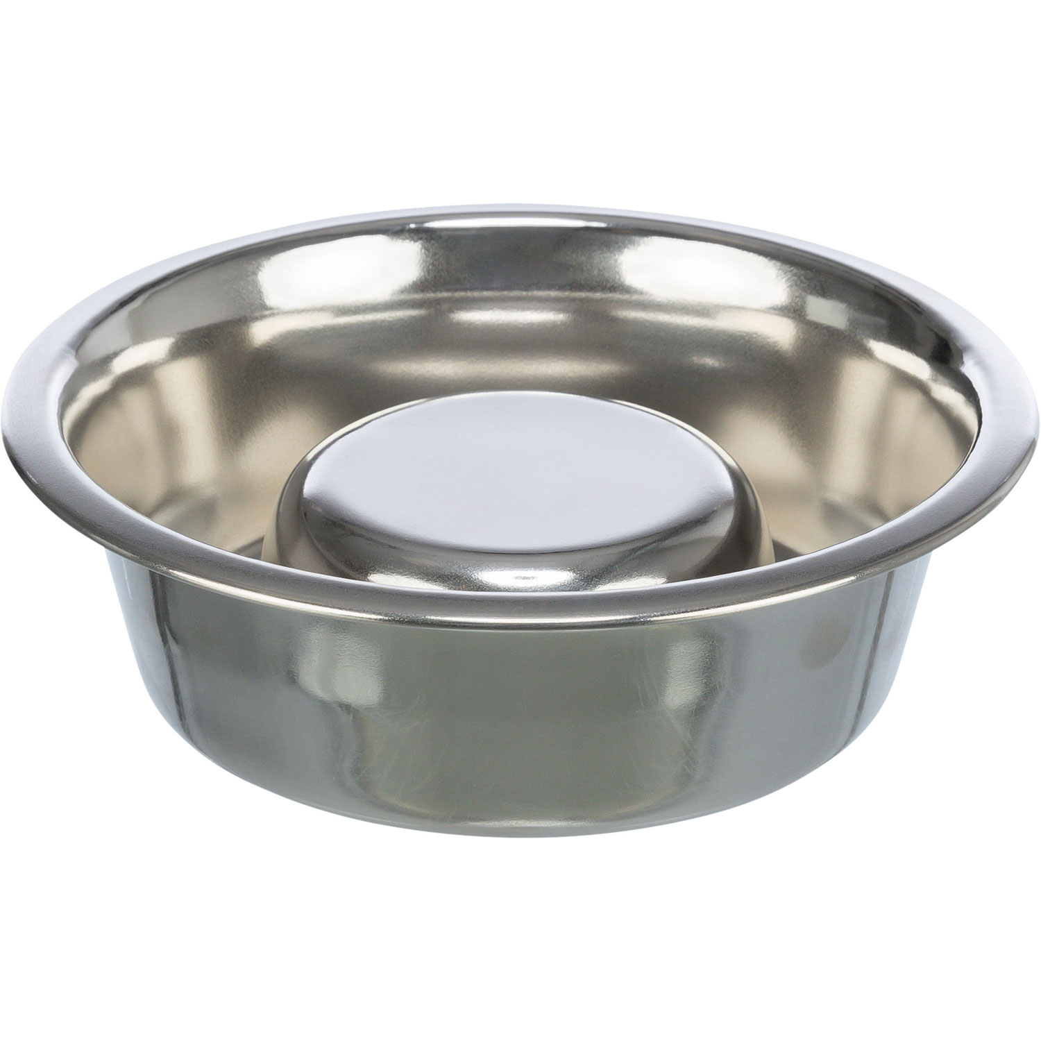 Stainless Steel Slow Feeding Pet Bowl 0.6 L Diameter 17 Cm For Dogs And Cats