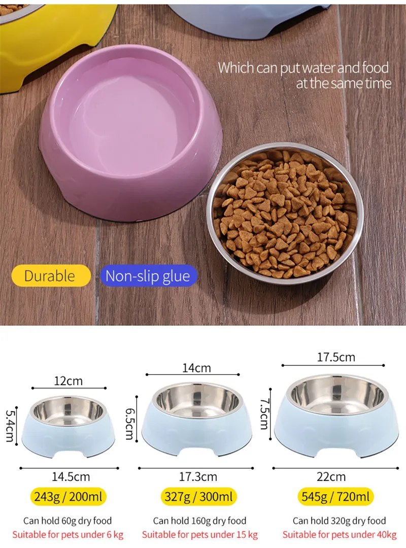 Wholesale Custom Stainless Steel Melamine Pet No Spill Dog Cat Food Bowl Slow Eating