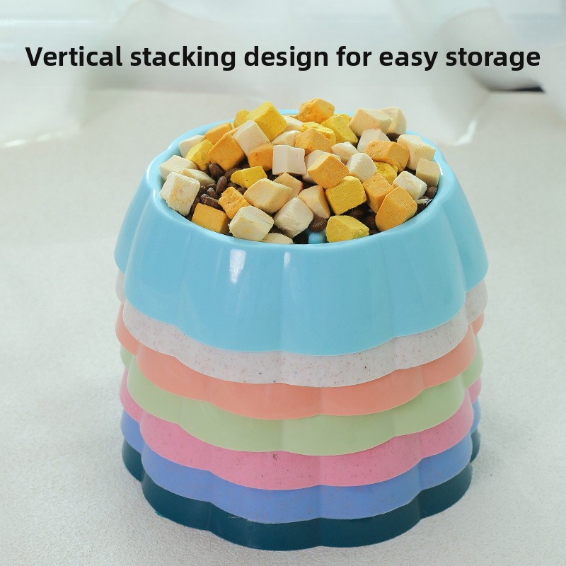 Eco-Friendly Lightweight Plastic Dog Slow Feeding Anti-Choking Bowl for Small &amp; Medium Puppies-Travel-Friendly