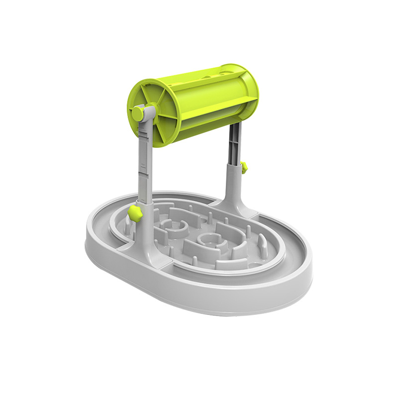 Snowspaws Drum Type Leakage Slow Food Anti-choking Height Adjustable Dog Puzzle Interactive Eco-friendly Plastic Feeder Bowl