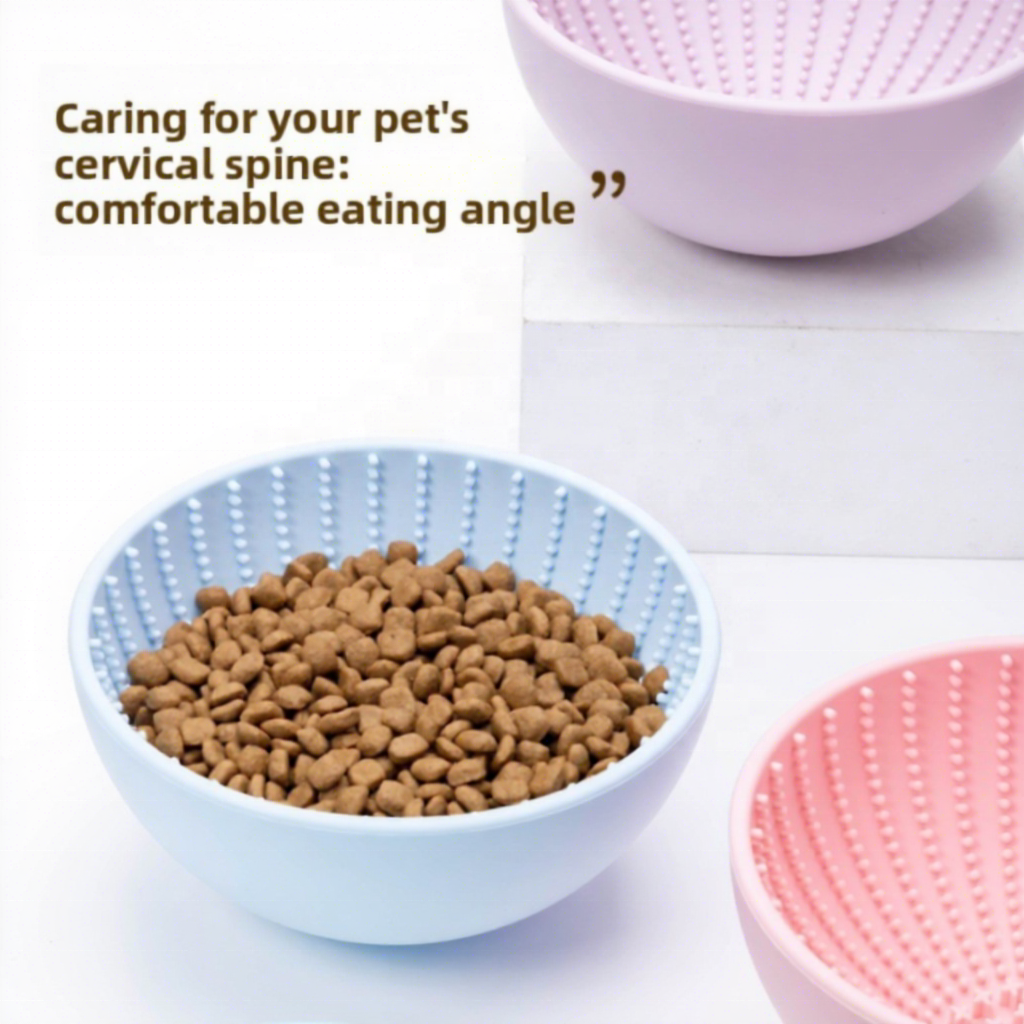 OEM ODM Custom Logo Food Grade Silicone Large 2-in-1 Lick Slow Feeder Dog Bowl for Pets