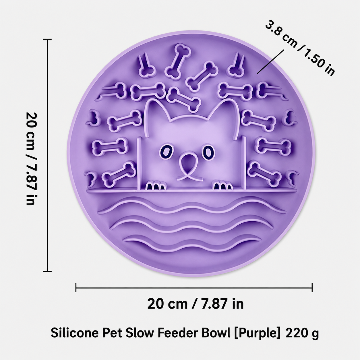 Cute Emblem Design Silicone Lick Mat Anti Choking Pet Slow Feeder Bowl Slow Feeding Dish for Dogs