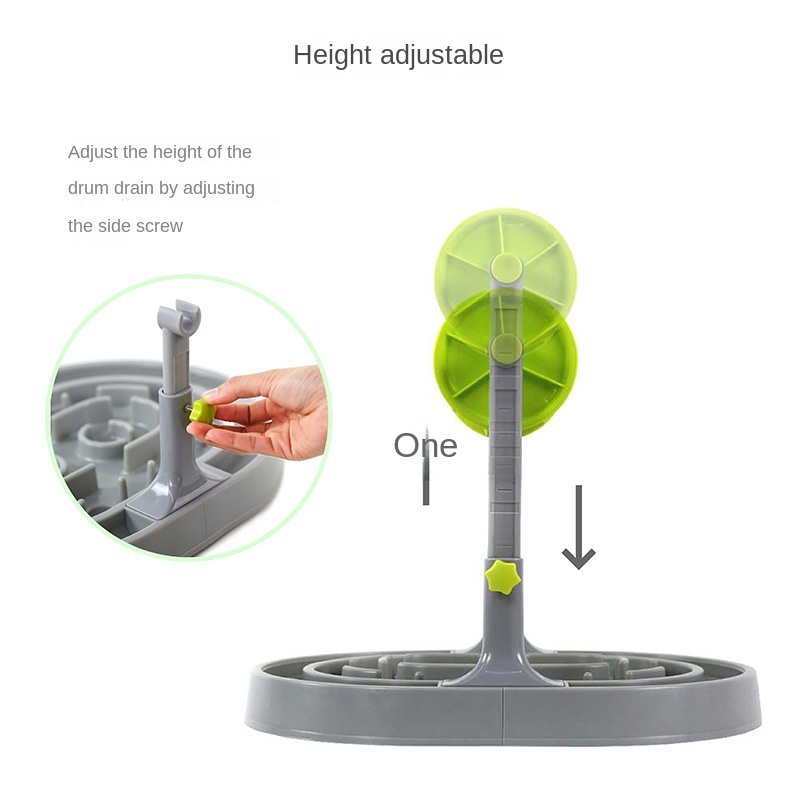 Snowspaws Drum Type Leakage Slow Food Anti-choking Height Adjustable Dog Puzzle Interactive Eco-friendly Plastic Feeder Bowl
