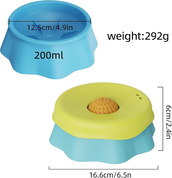 2026 New 2-in-1 Silicone Slow Feeder Dog Bowl Built-in Ball Interactive Waterproof Pet Bowl for Wet Food &amp; Water