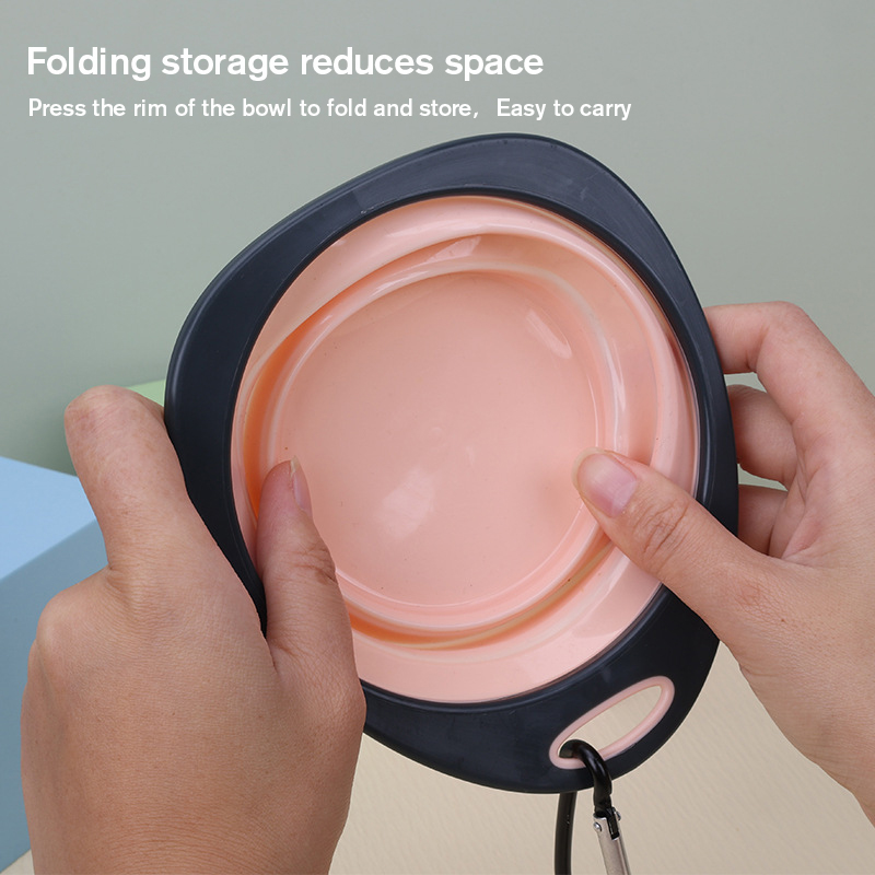 Collapsible Pet TPR Dog Food Water Bowl Outdoor Camping Travel Portable Folding Pet Bowl Dishes With Carabiner Pet Products