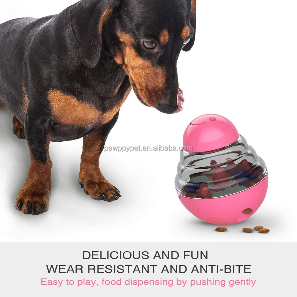 Dog Tumbler Treat Ball Pet Slow Feeder Treat Ball Small Interactive Food Dispenser Adjustable Treats Eat Canister Funny Maze Gym