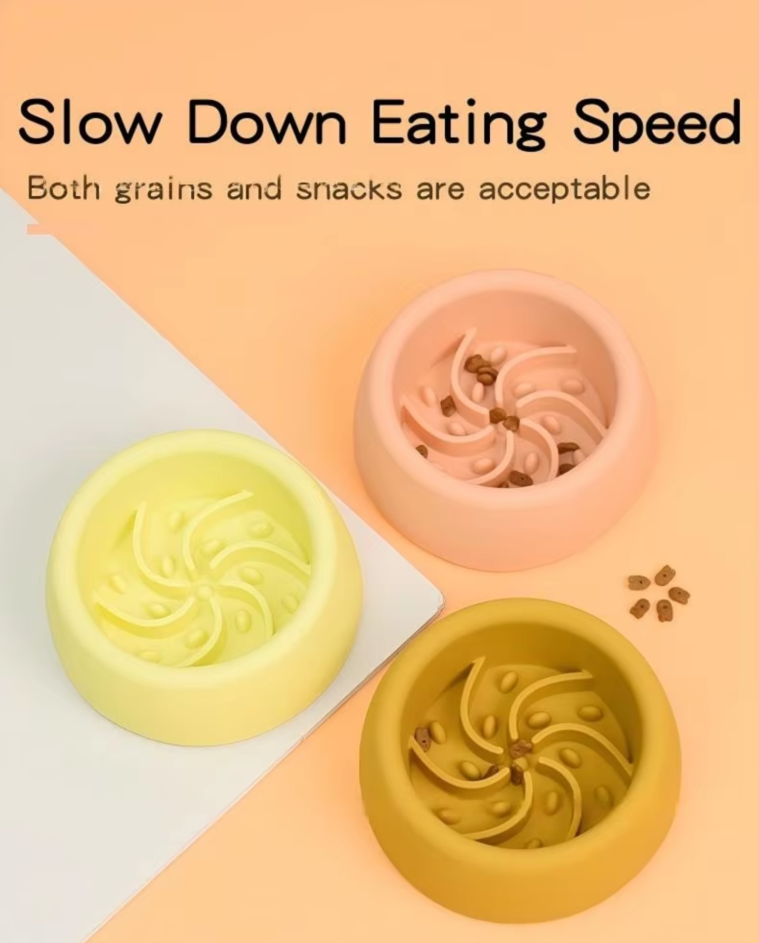 Wholesale Silicone Slow Feeder Dog Bowl 3 Sizes Non-Slip Anti-Choke Love Solid Waterproof Support Custom