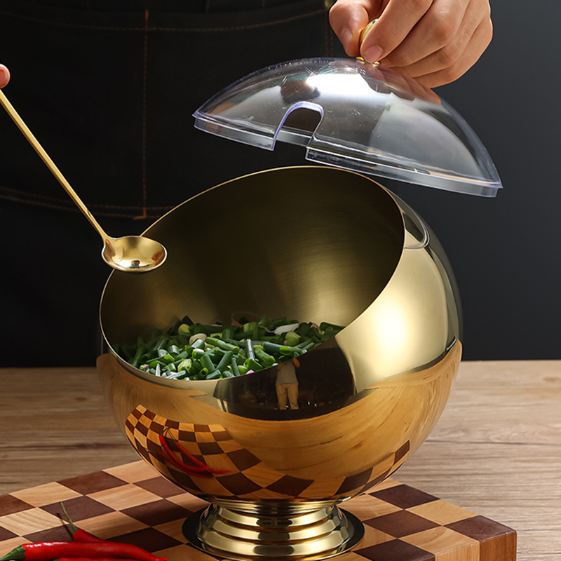 Commercial Stainless Steel Seasoning Bowl With Spoon, Durable Condiment Container For Restaurant Kitchen