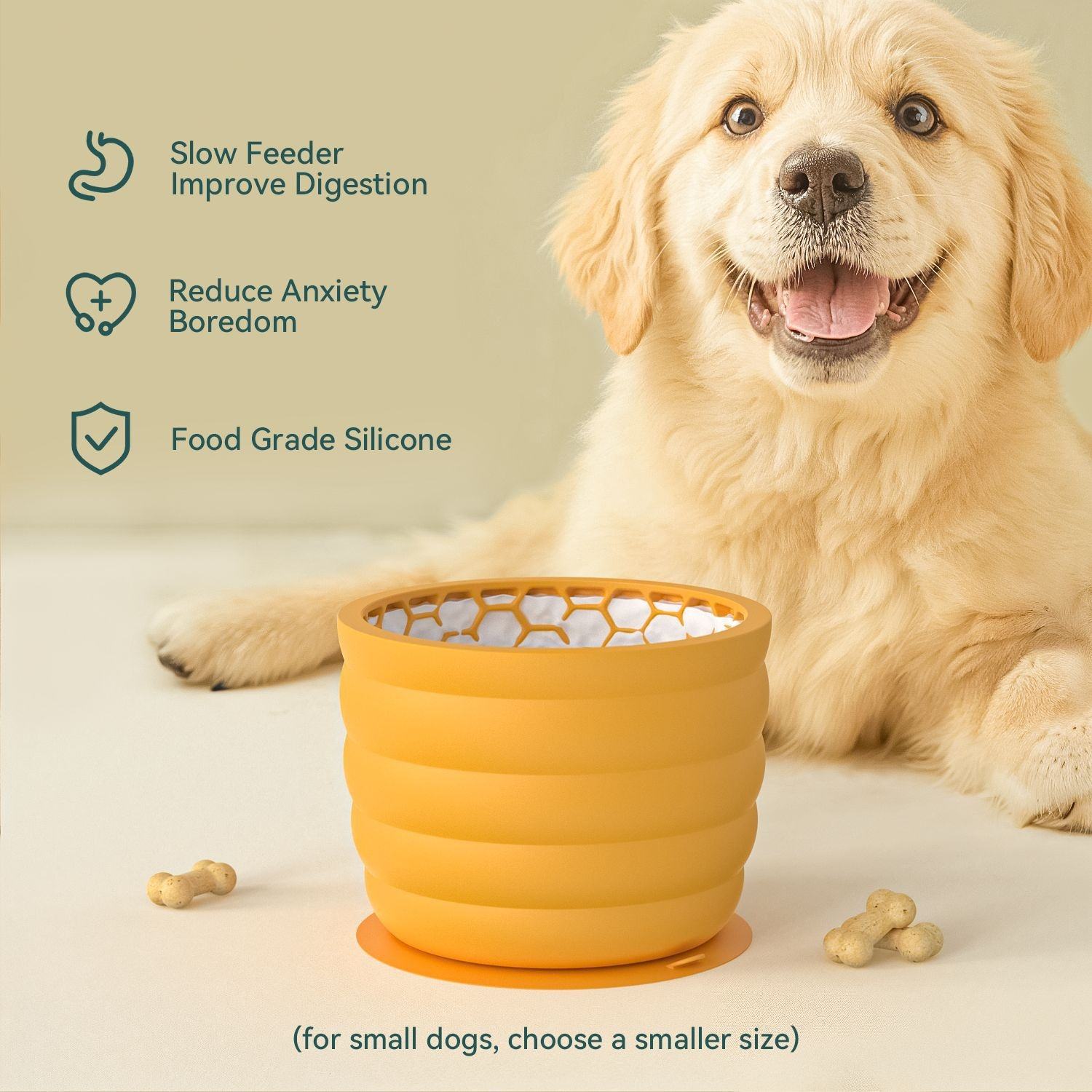 Dog Automatic Portable Slow Feeder Bowl Anti-Choking With Non-Slip Bottom To Prevent Spilling Silicone Material Waterproof