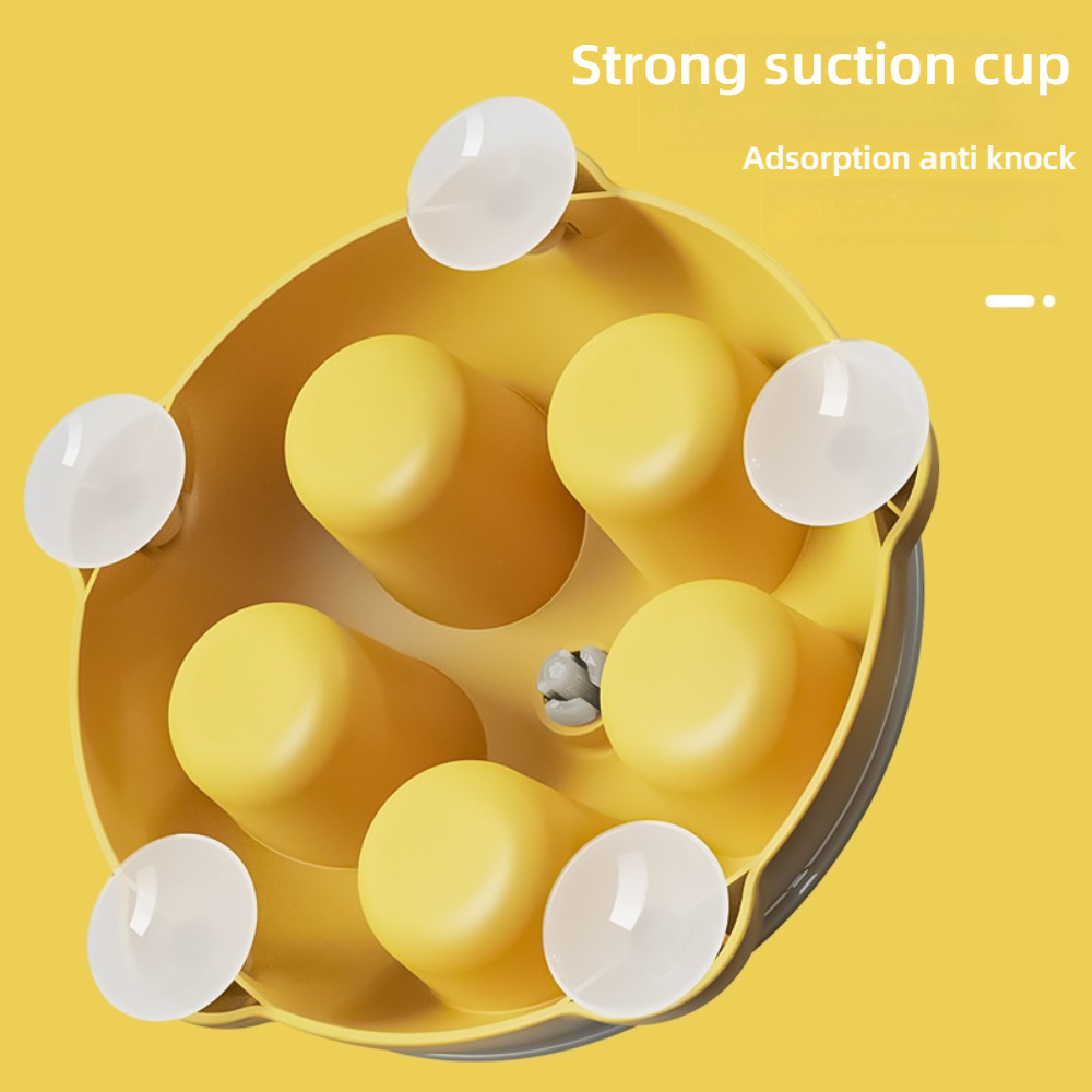 Interactive Slow Food Bowl with Anti-Choking Suction Cup Cat Carousel Snack Stash Maze Educational Pet Feeder with Movement Toys