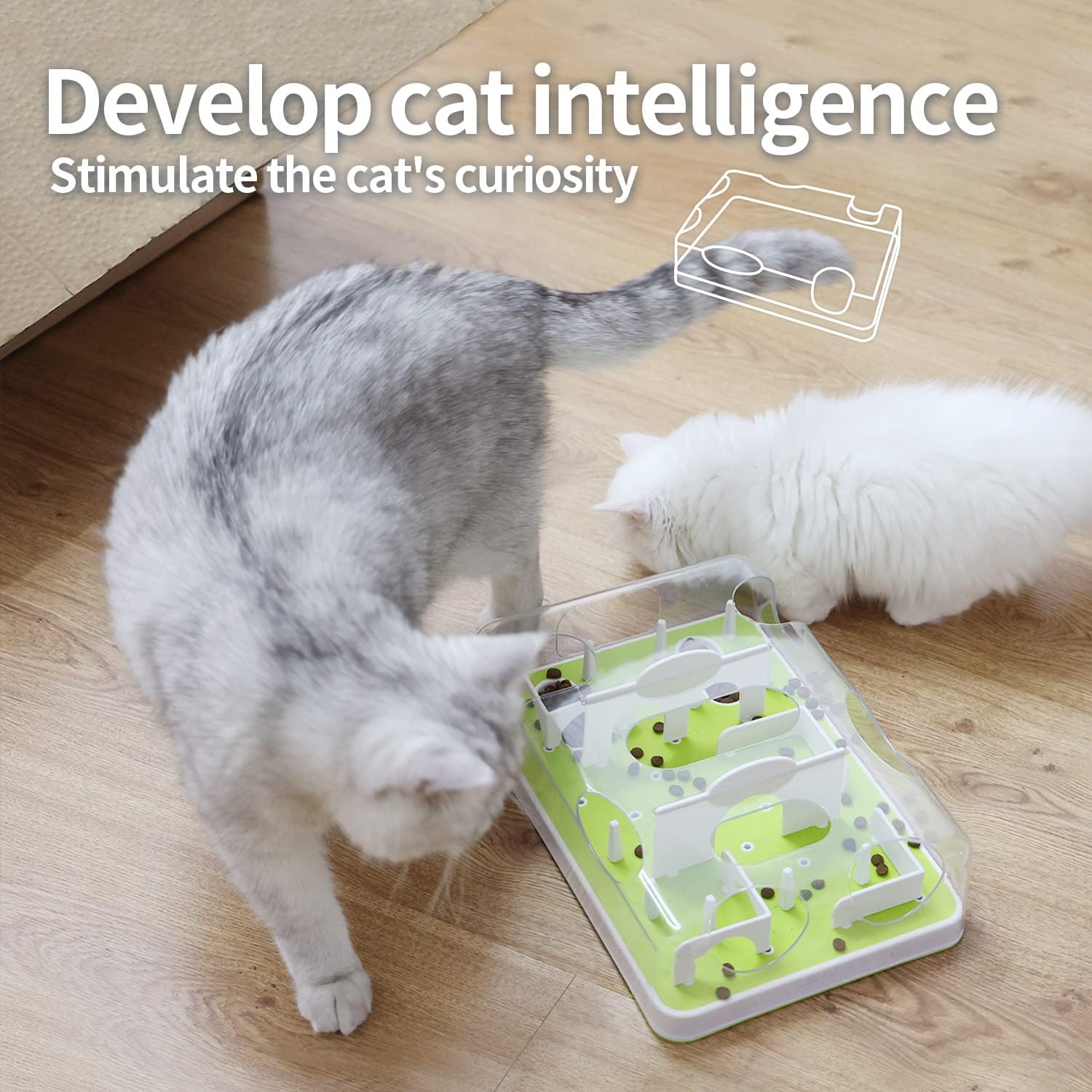 AFP Adjustable Difficultie 3 Llevel Plastic Slow Feed Food Dog Cat Puzzle Toy Pet Bowls Feeder Maze Feeder for Cat