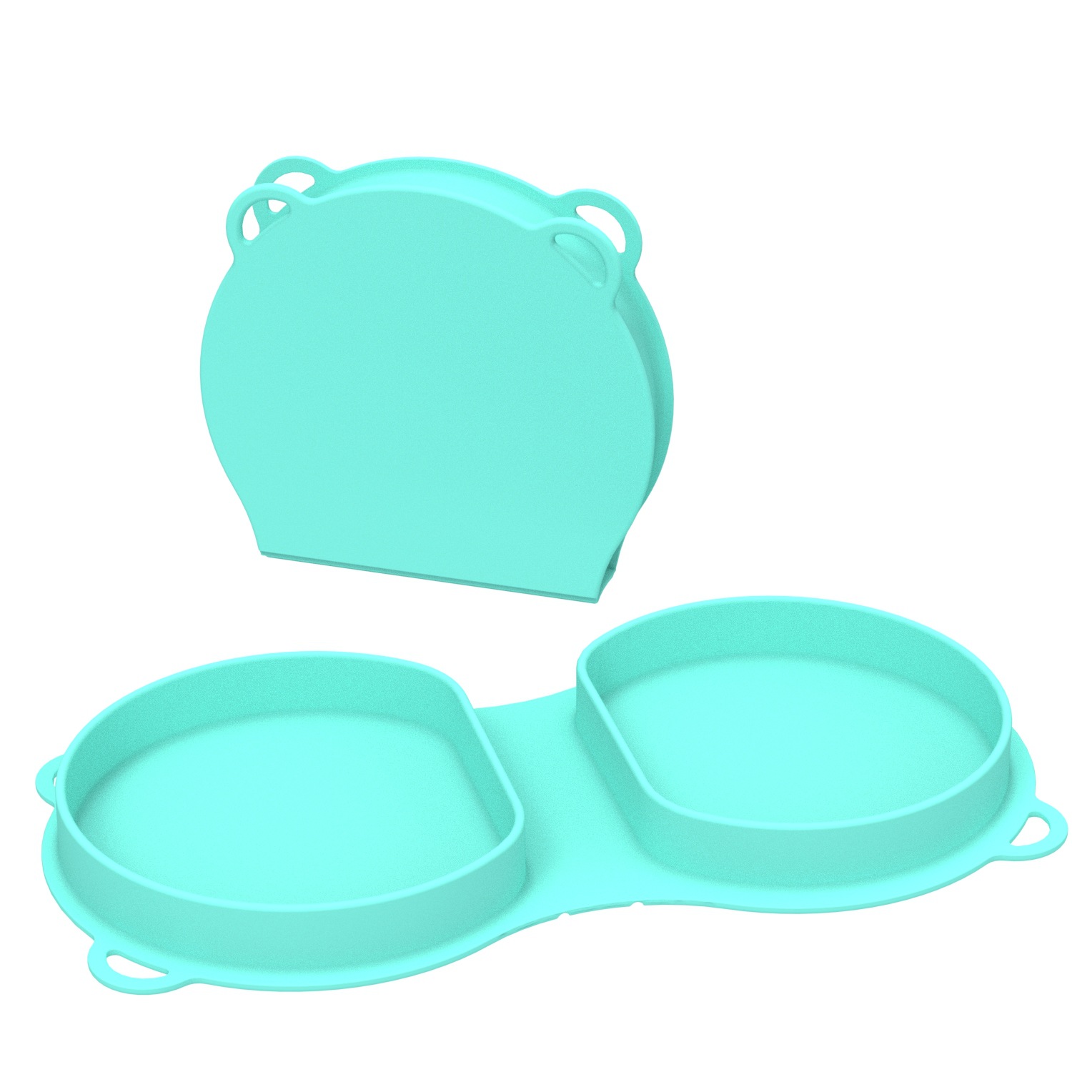 Portable Outdoor Collapsible Food Grade BPA Free Plate Feeding Baby Safe Silicone Divided Dinner Plate Dish