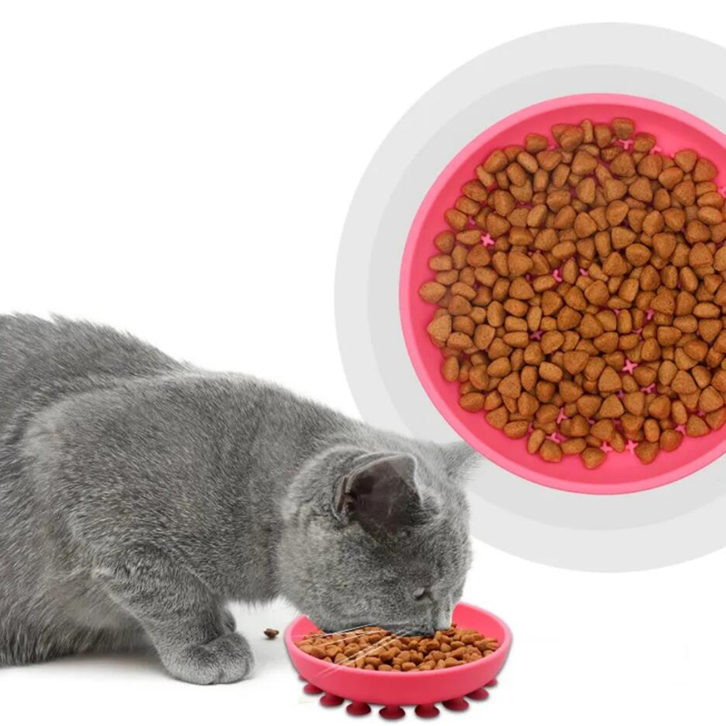 Slow Feeder Dog Bowl, Silicone Dog Food Bowl, Slow Eating Feeding Pet Food Dish for Medium Small Breed Dogs Puppy Cats