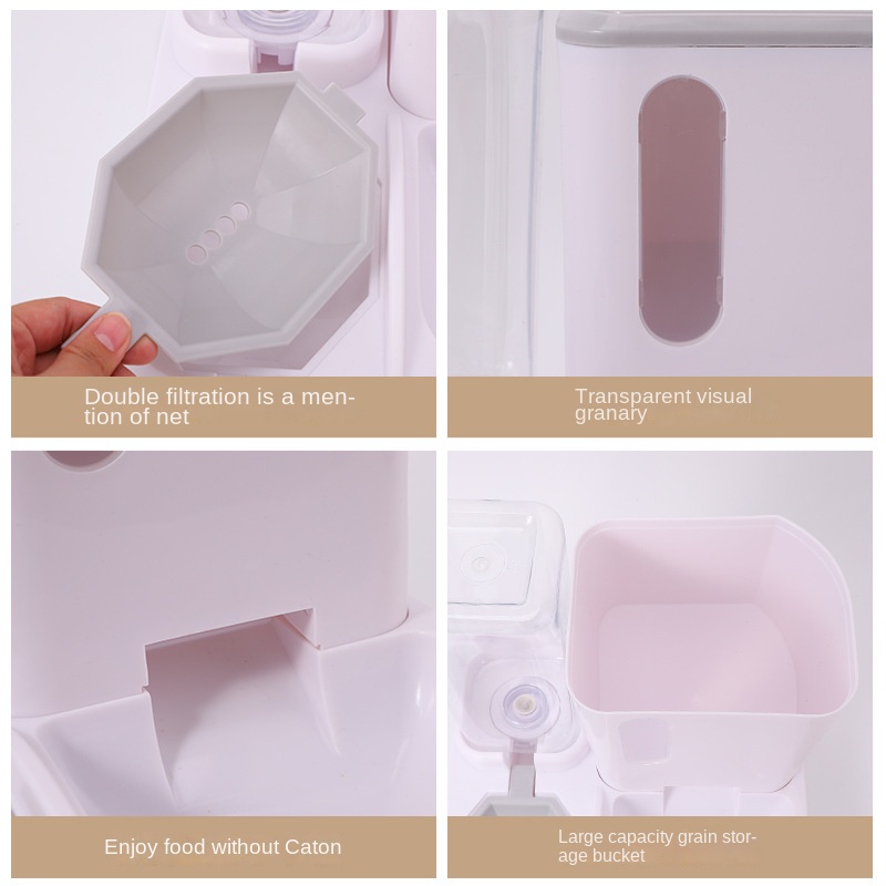 Eco-Friendly Solid ABS Plastic 2.0Kg Automatic Large Capacity Dog Pet Slow Feeder Indoor Use Quadrate Shape Bowls Food Dispenser