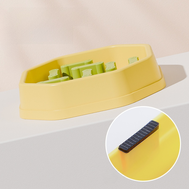 Adjustable Difficulty Slow Feeder Bowl Anti Choking Anti Tipping Interactive Pet Feeding Bowl for Dogs Cats to Slow Down Eating