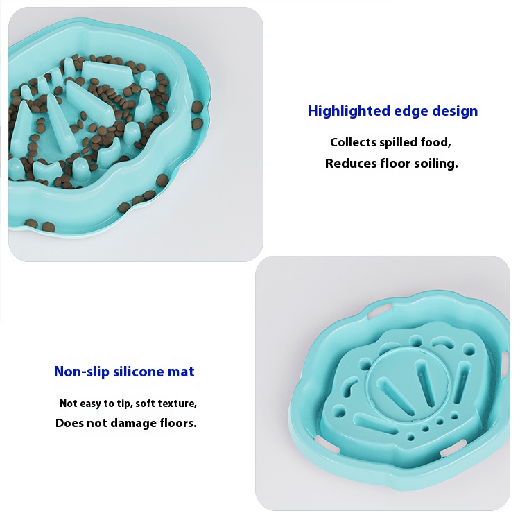 Slow Feeder Dog Bowls Anti-Choking Puzzle Dog Food Bowls Anti-Slip Interactive Feeding Slow Down Eating Bloat Stop Maze Dishes