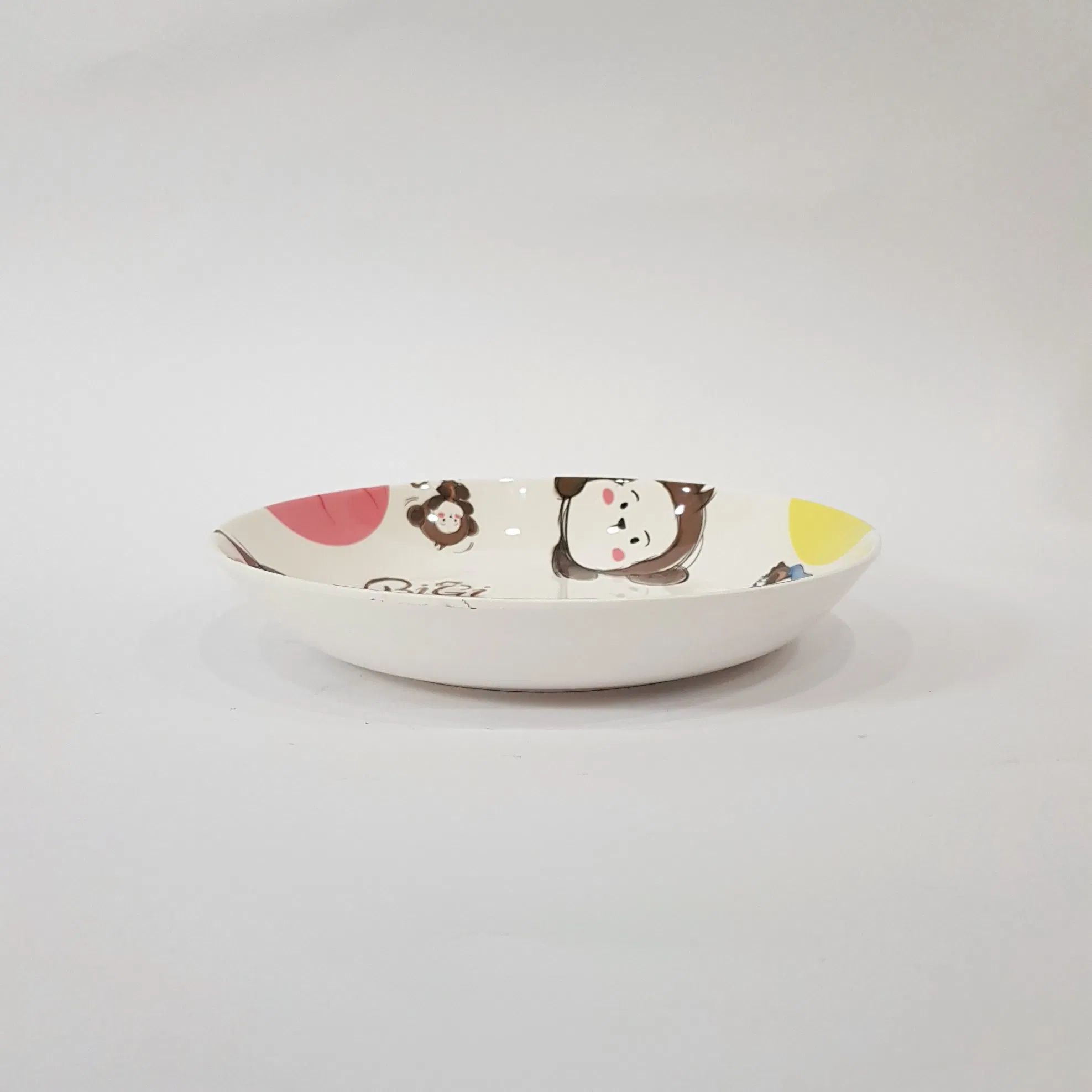 Cartoon Pattern Kids Serving Melamine Round Deep 8.5 Inch Dinner Breakfast Snack Cereal Serving Dish