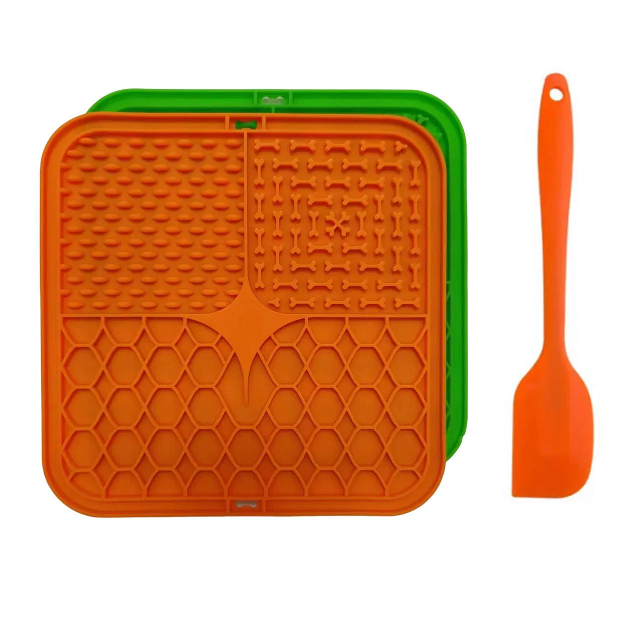 Silicone Pet Dog Slow Feeder Mat with Spatula Food Eating Slow Bowl Mat with Anti Slip Suction Cups Base for Dog Cat Health