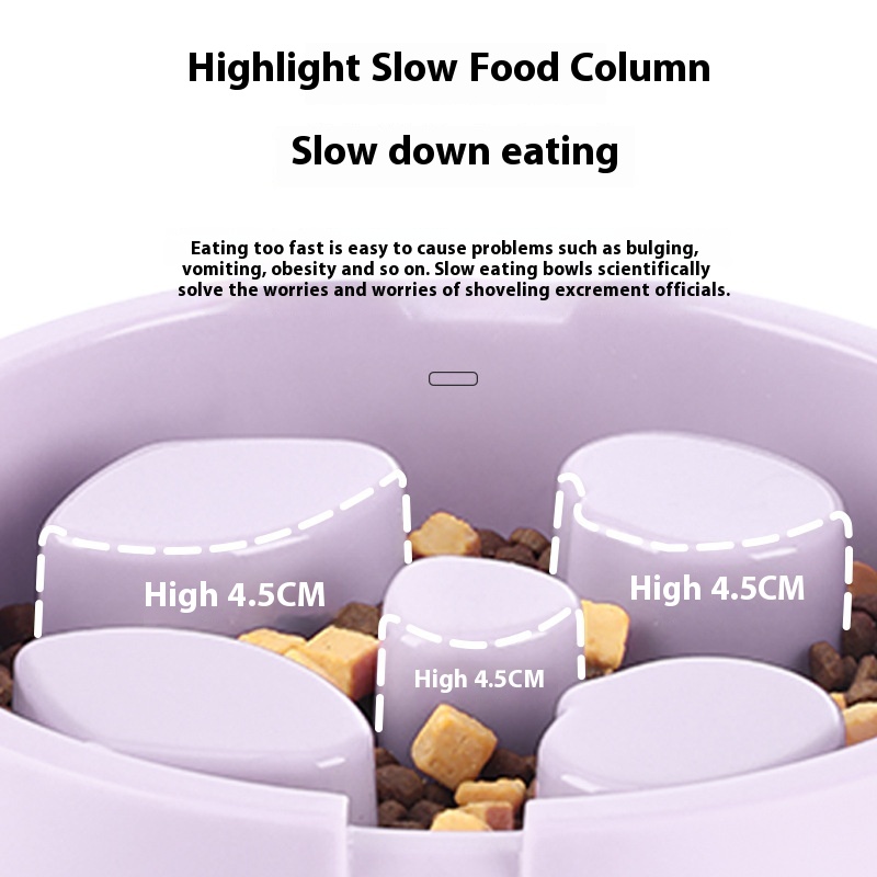 High Quality Anti-Choking Double-Decker Dog Bowl Automatic Pet Slow Food Feeder Rounded Silicone Design for Water Dry Plastic
