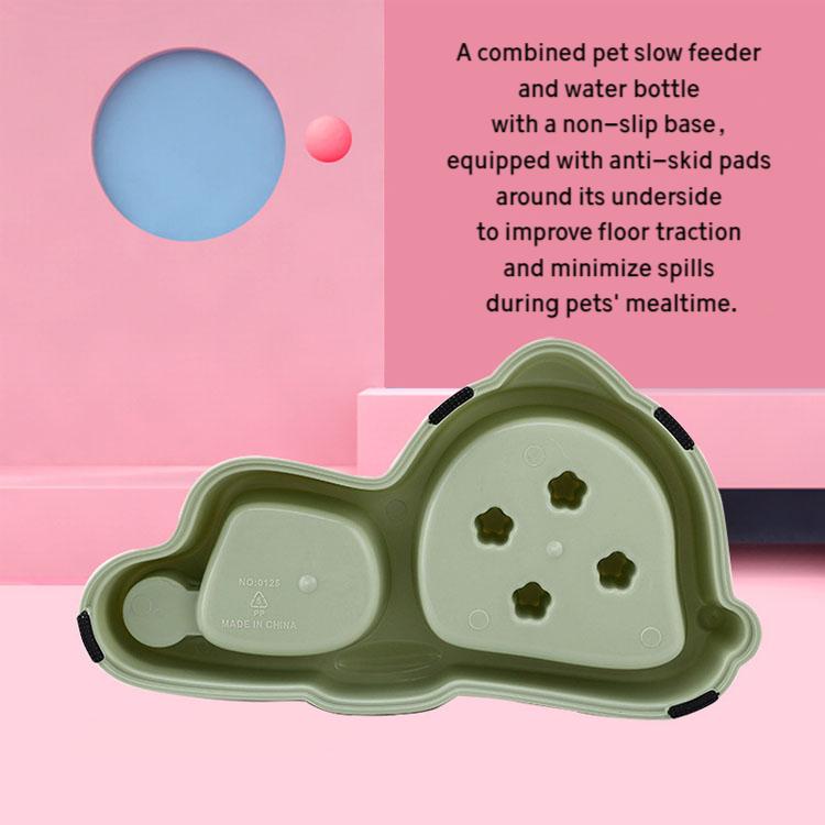 Durable One Set Indoor Dog and Cat Slow Feeder and Water Dispenser Eco-Friendly Food Water Bowl
