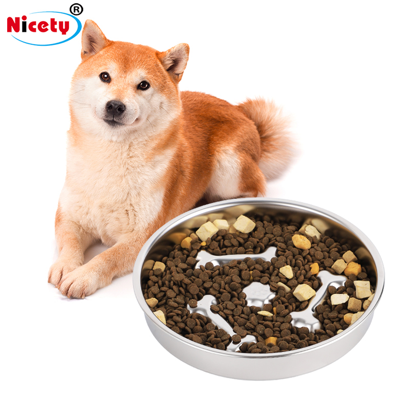 Modern Style Pet Food &amp; Water Bowls 304 Stainless Steel Portable Eco-friendly Slow Feeder Easy Clean Dog/cat Bowl Love Style