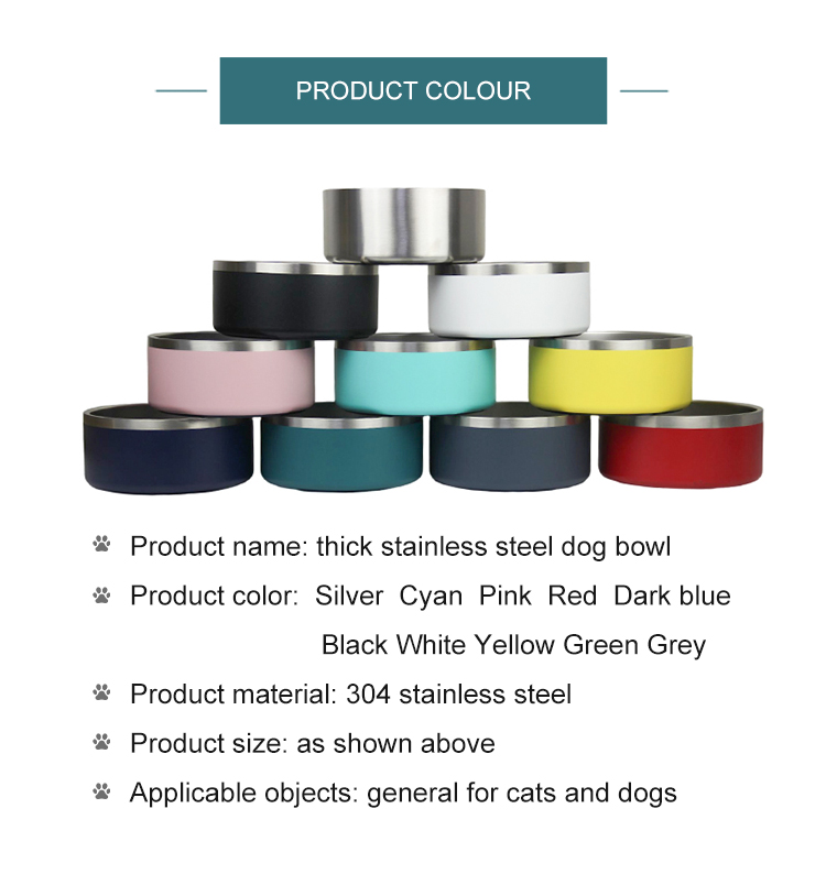 Wholesale Custom Logo 64oz Dog Bowl Stainless Steel Vacuum Insulated Pet Bowl 18oz/32oz/42oz/64oz/100oz Pet Food Feeder Bowl