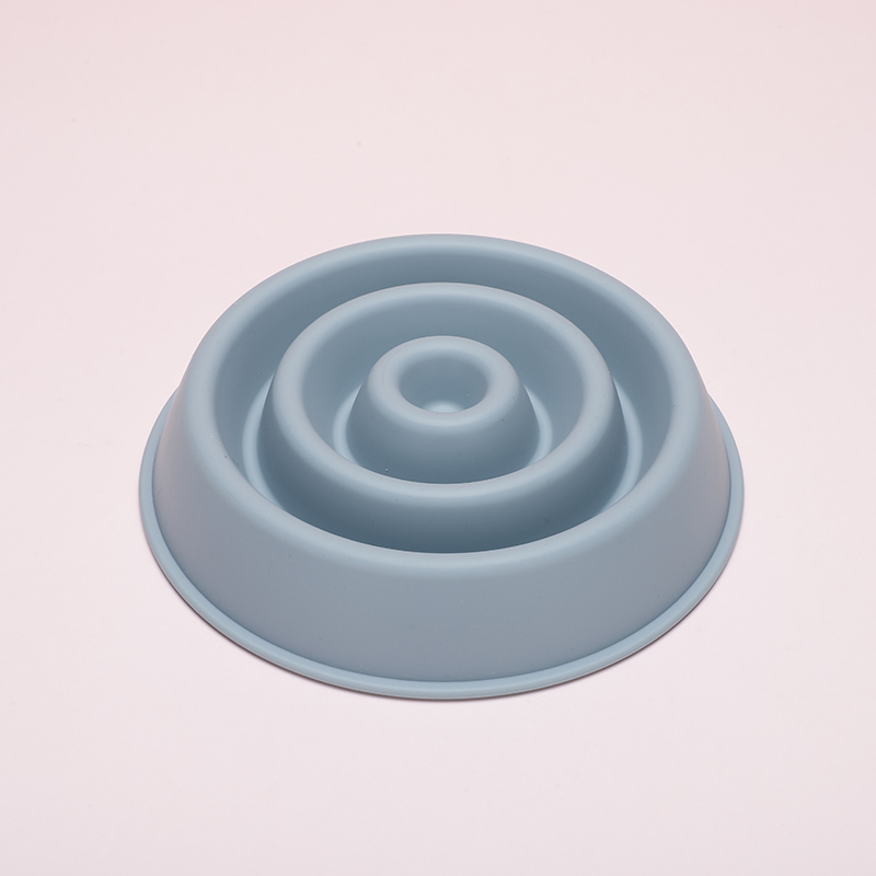 Custom Design 100% Food Grade Pure Silicone Round Slow Feeder Bowl for Dogs Cats, Anti-Choking &amp; Improve Digestion