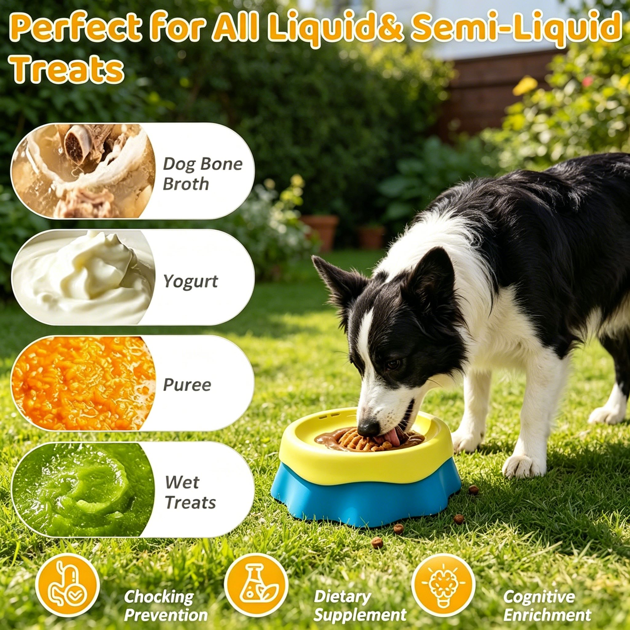 2026 New 2-in-1 Silicone Slow Feeder Dog Bowl Built-in Ball Interactive Waterproof Pet Bowl for Wet Food &amp; Water