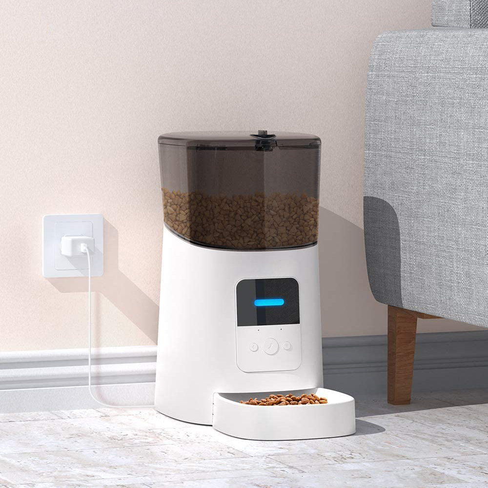 Tuya Dog Cat Smart Pet Feeder Wifi Mobile Phone App Remote Control Microchip Automatic Pet Feeder With 6L