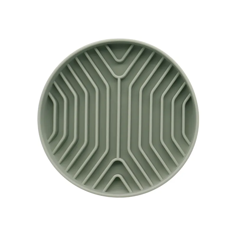 Custom Eco-Friendly Waterproof Silicone Dog Bowl Non-Slip Suction Cups Rounded Storage with Slow Feeder Feature