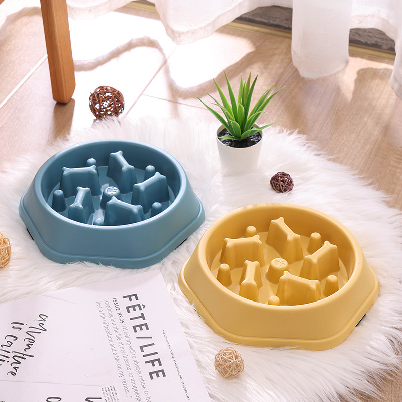 Anti-Choking Slow Feeder Dog &amp; Cat Food Bowl Anti-Tip for Small &amp; Medium Dogs Pet Supplies