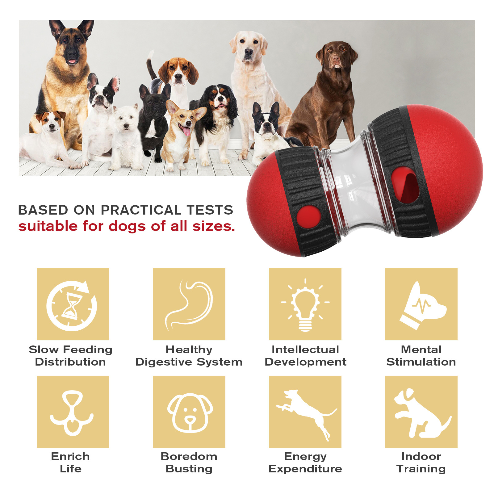Dog Interactive Toys Indestructible Puppy Toy Adjustable Food Dispensing Treat Dispenser Dogs Puzzles Feeder Slow Feeding