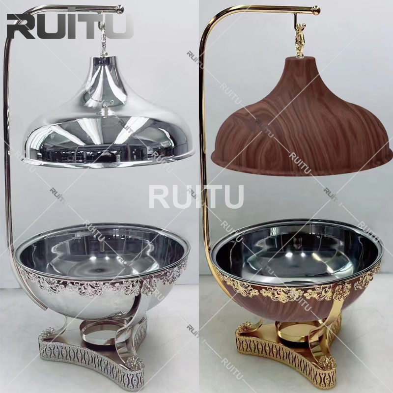 White Pattern Catering Buffet Set up Equipment Hook Hanging Hinged Lid Other Hotel Restaurant Supplies New Design Indian Chafing Dishes for Wedding