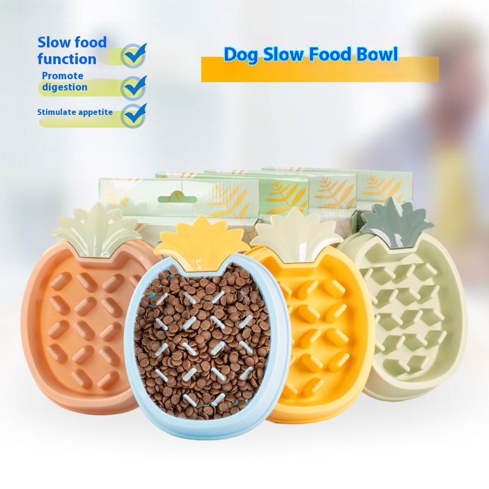 New Design Fruit Shaped Pet Slow Food BowlPlastic Stop Food Bowl Non-slip Pet Bowl Slow Food Bowl