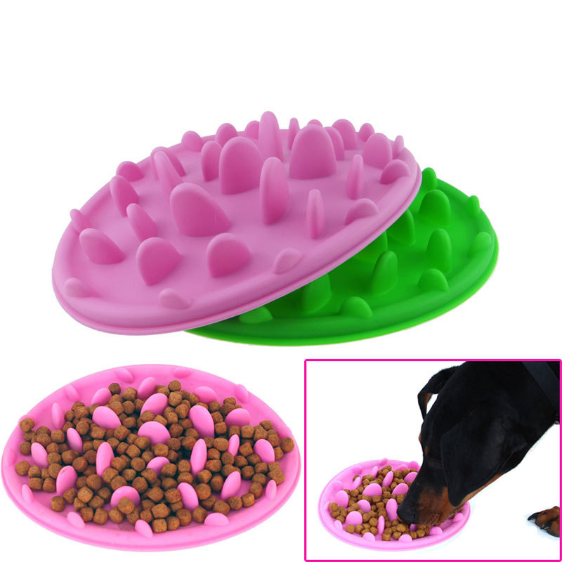 Food Grade Silicone Dog Slow Feeder Bowl, Non-Slip Anti-Gulping Puzzle Feeder for Small Dogs and Puppies, Custom Logo