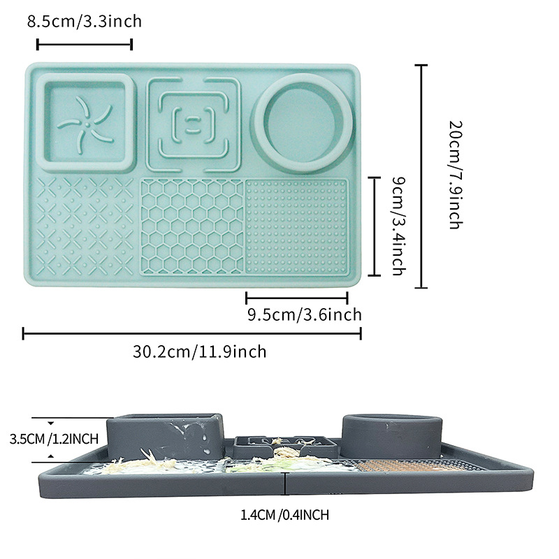 Travel-Friendly Eco-Friendly Slow Food Bowl Food Grade Silicone Licking Mat with Suction Cup for Dogs Cats Pet Plate Feeding Mat