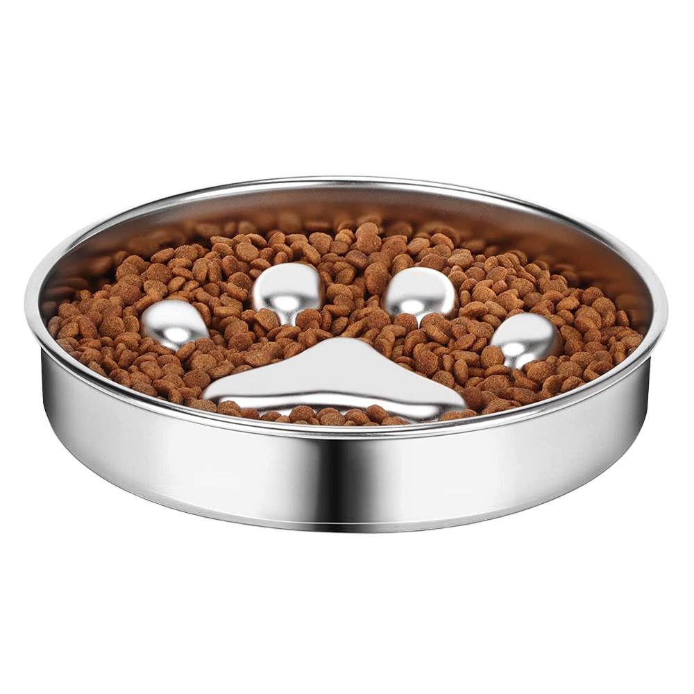 Modern Eco-Friendly Stainless Steel Pet Bowl 500ml Capacity Water Bowl Portable Slow Feeding
