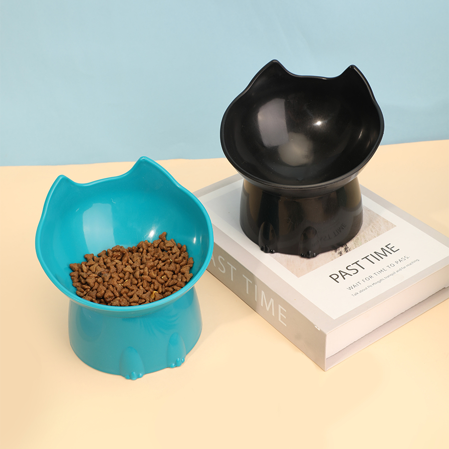 Whisker Cat Feeder Bowl Elevated Pet Feeding Dish Tilted Edge Cat Feeder Pet Neck Protection Pets Feeder Cat Bowl Pets Product Pet Goods Pet Ware Feeder Bowl