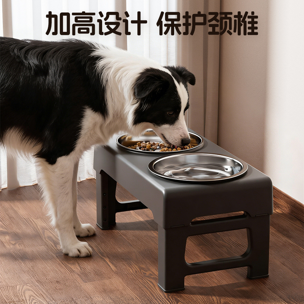 Cross-border Elevated Pet Feeder with Lift Function Slow-Feeding Adjustable ABS Bowl for Large Dogs Pet Feeding Station