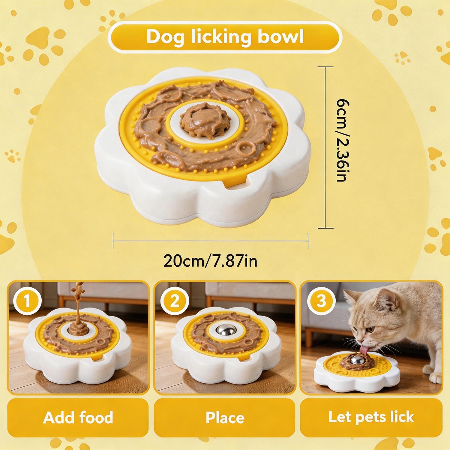 AFP Anxiety Relief Dog Licking Bowl With Suction Cup Rotating Stainless Steel Ball Pet Lick Bowl Slow Feeder For Dogs &amp; Cats