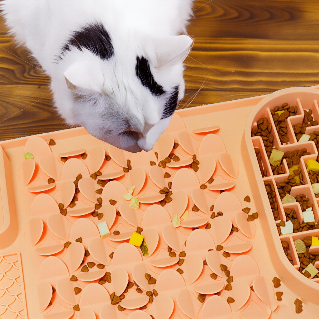 Customized Durable 4 in 1 Silicone Slow Feeder Food Mat Pet Cat Dog Silicone Lick Mat for Anxiety Relief