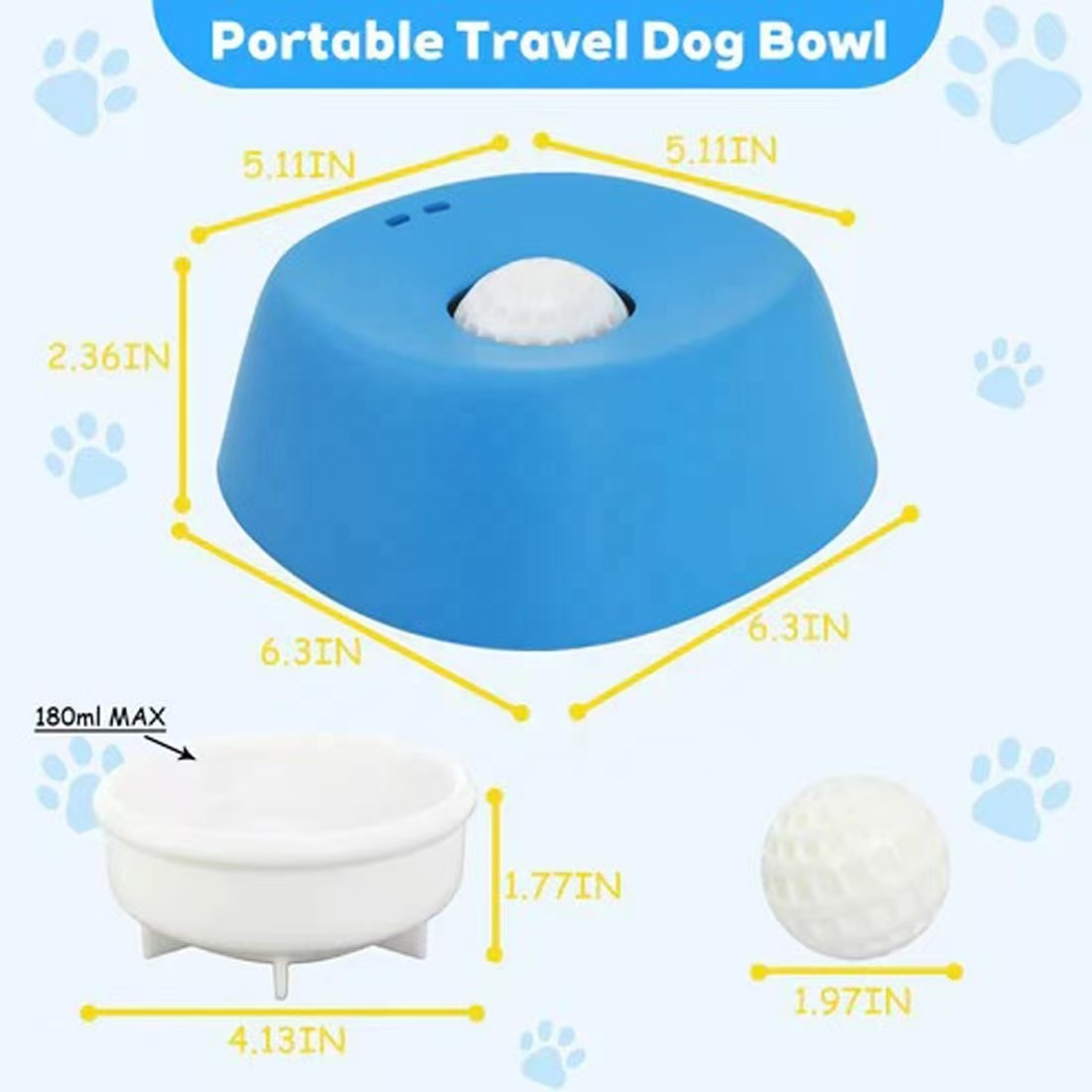 Eco-Friendly Plastic Dog Lick Bowl With Built-In Rolling Ball Non-Slip Design For Slow Feeding Travel &amp; Indoor Use Small Pets Yo