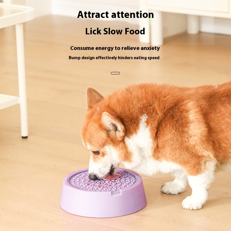High Quality Anti-Choking Double-Decker Dog Bowl Automatic Pet Slow Food Feeder Rounded Silicone Design for Water Dry Plastic