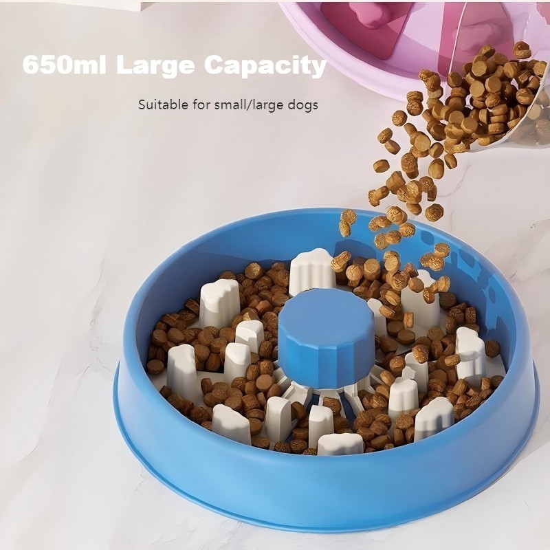 Adjustable 5-Level Difficulty Slow Feeder for Cats and Dogs with Safe and Smooth Surface