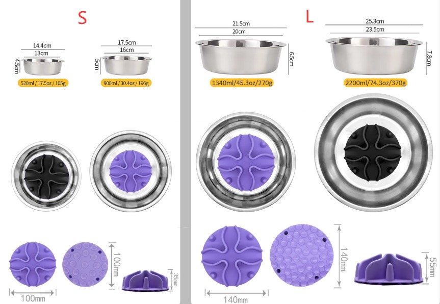 Large Breed Dog Automatic Slow Feeder Waterproof Eco-Friendly Pet Bowl with Solid Pattern Food Grade Silicone Mold