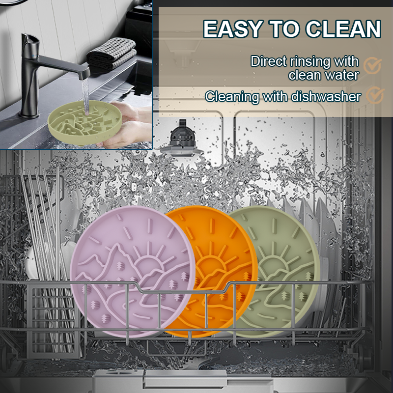 Silicone Dog Lick Mat Slow Feeder Bowl Pet Cat Anti Slip Food Grade Feeding Bowl Eco Friendly Pet Products Pet Bowls &amp; Feeders