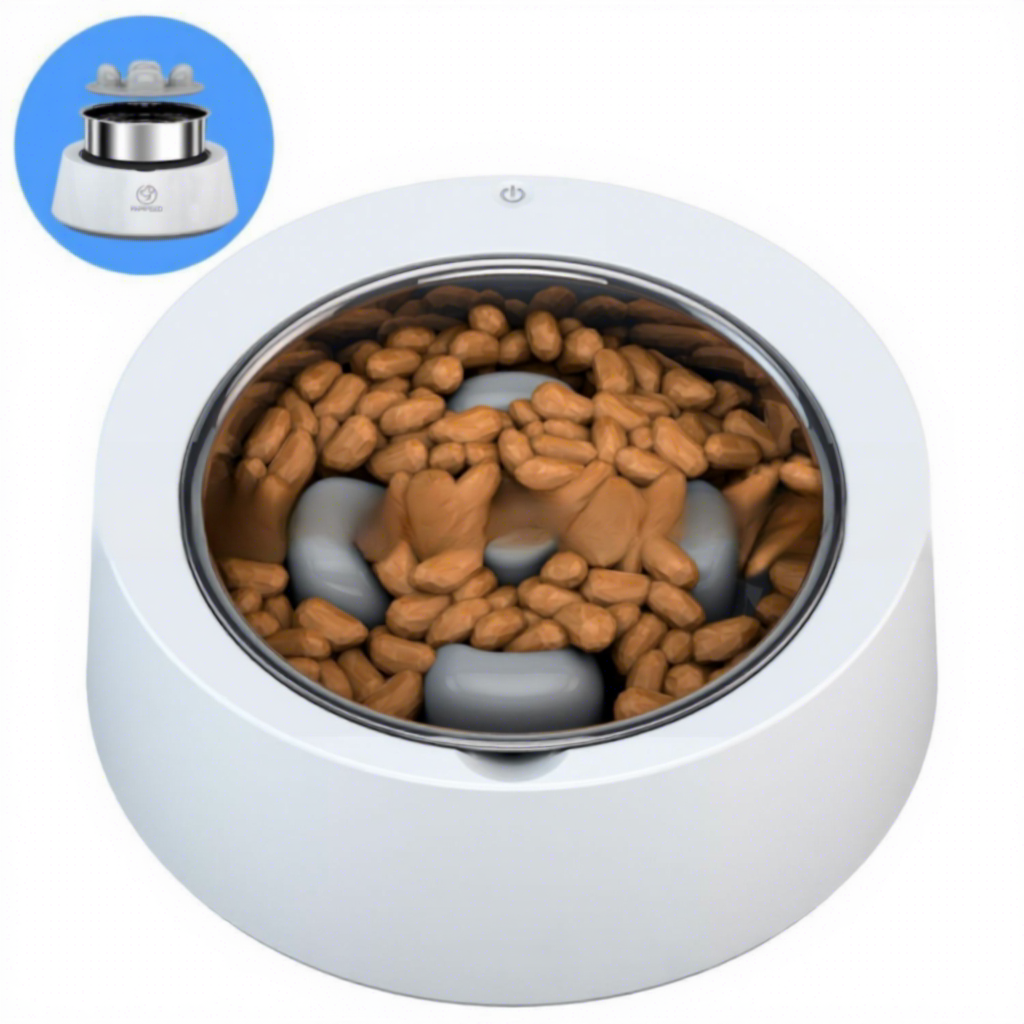 Cat &amp; Dog Portable Anti-Choking Slow Feeding Intelligent Solid Pattern Pet Weighing Feeder Bowl Anti-Overturning ABS Material
